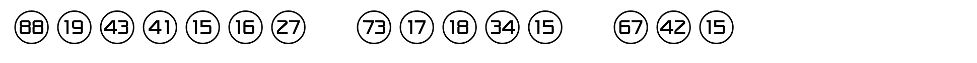 Numbers Style One